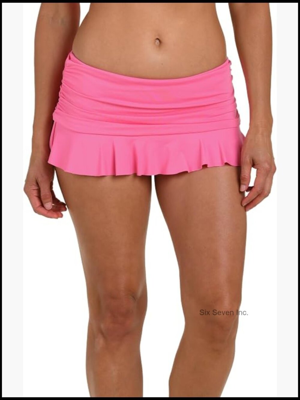 Ruffle Skirted Hipster Bikini Bottom with Built-in Brief
